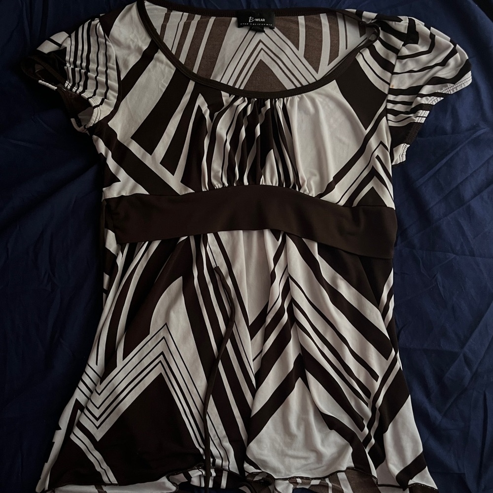 y2k stripped babydoll top